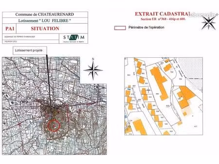 terrain 340 m² chateaurenard