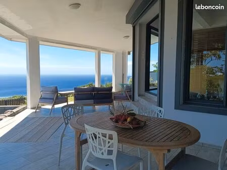 spacieux t2 jardin  terrasse vue mer saint leu