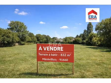 vente terrain 832 m² à le mérévillois (91660)  90 000 €