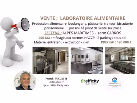vente locaux professionnels 200 m² à carros (06510)  196 000 €