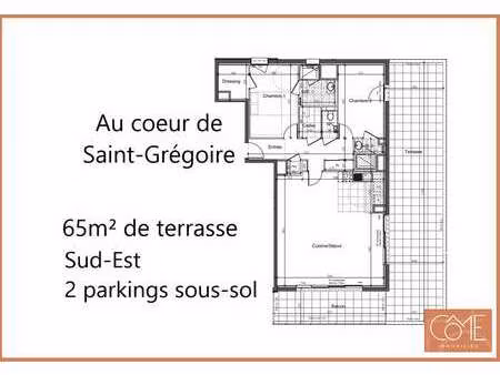 vente appartement 4 pièces à saint-grégoire (35760) : à vendre 4 pièces / 92m² saint-grégo