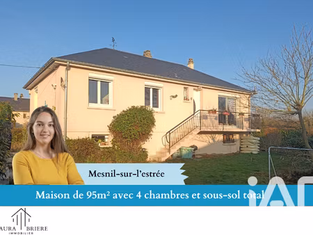 vente maison 6 pièces 95 m² à mesnil-sur-l'estrée (27650)  219 000 €
