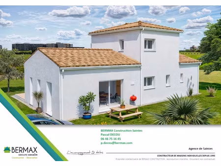 vente maison neuve 5 pièces 125 m² à asnières-la-giraud (17400)  315 258 €