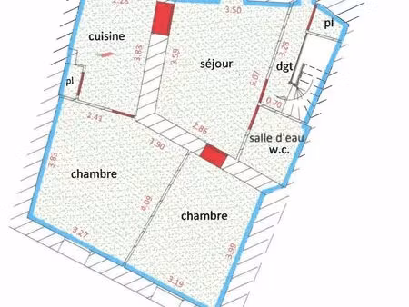 appartement 3 pièces 60 m²