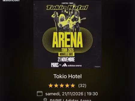 tokio hotel paris 2026