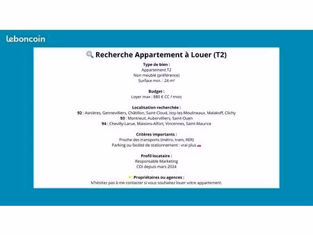 recherche appartement en location