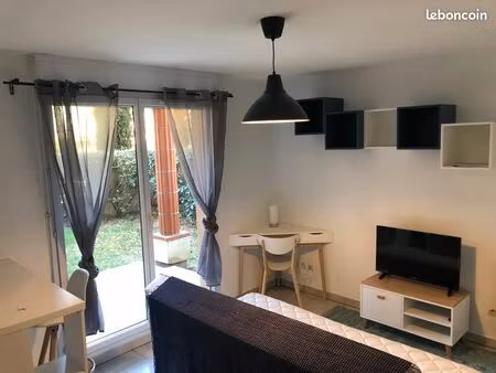 t1 meublé de 22m² avec jardin privatif & parking – lardenne - proche écoles (météo/véto)