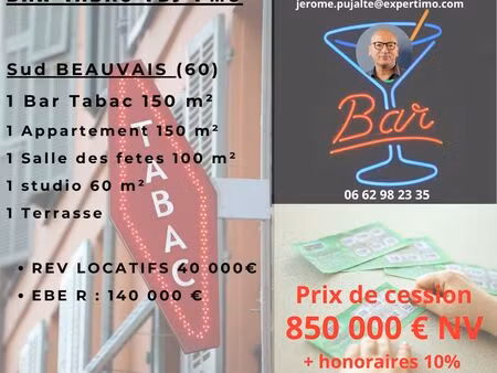 bar  pmu  tabac 460 m² beauvais