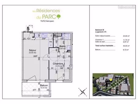 appartement 2 pièces 41 m²