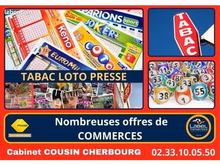 fonds de commerce tabac  fdj  presse cherbourg en cotentin