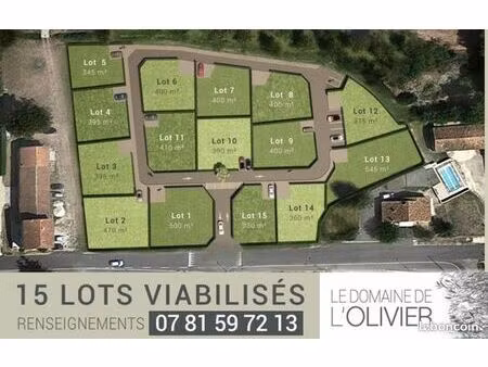 proche de montelimar  le domaine de l'olivier  lot5: 384m²