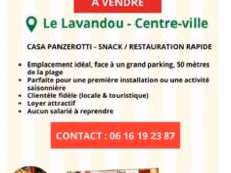 fond de commerce / snack / pizzeria – emplacement n°1 à 50 m de la plage – le lavandou
