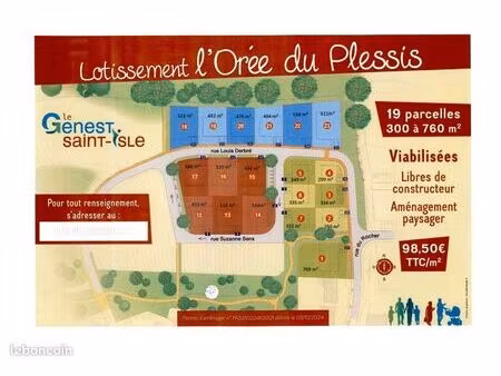 terrain 250 m² le genest-saint-isle