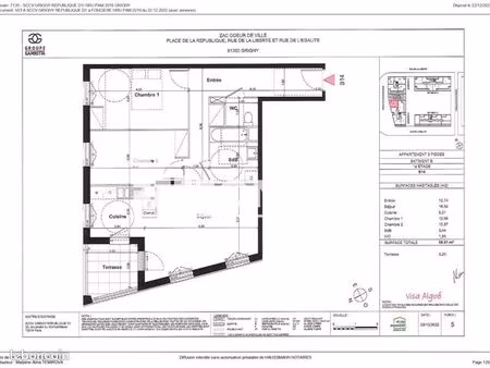 appartement 3 pièces 68 m²