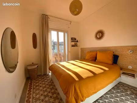 location t2/3 meublé petite terrasse 3 mois (quartier le camas 5e)