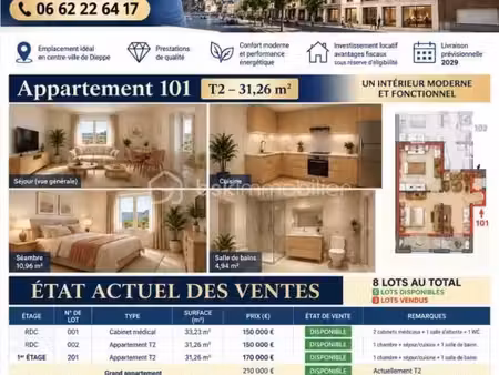 terrain 140 m² dieppe