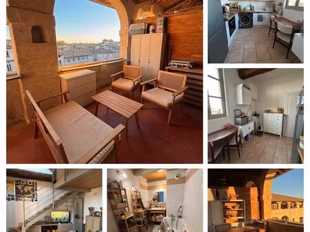 t2 intra muros climatisé avec gde terrasse et parking