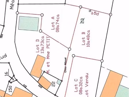 terrain à bâtir / constructible 874m2