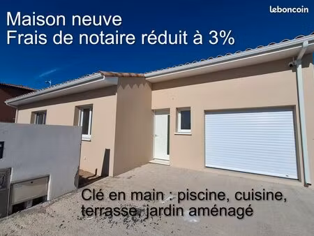 maison plain pied - piscine - frais notaire 3%