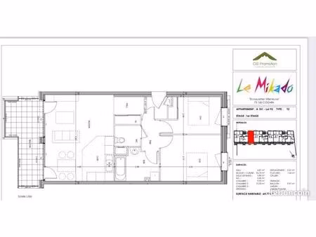 appartement t3 64 77m2