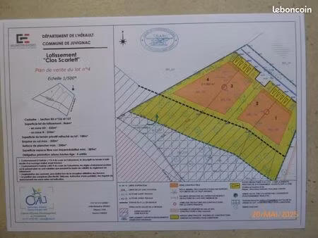 terrain 1 084 m² juvignac
