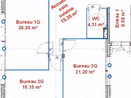 locaux bureaux – environ 82 m²