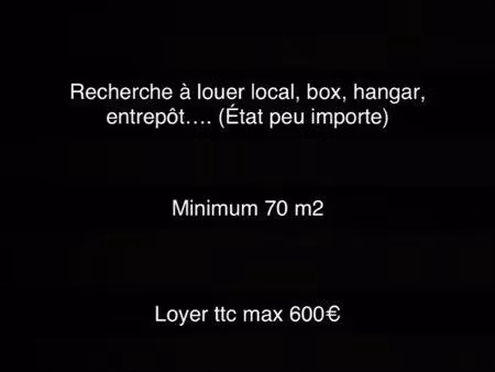 recherche garage / local / entrepôt / hangar