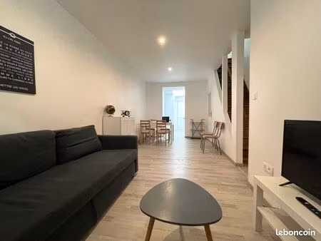 maison meublée 73m² lille rue degland – 2 ch + bureau – cour – métro l2 (coloc 2)