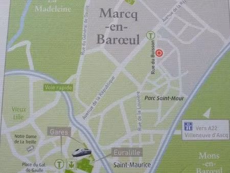 appartement de 52 m2 - 2 pièces - marcq en baroeul - buisson