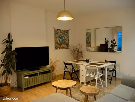 grand t2 meublé 56 m² – gare & hyper-centre – refait à neuf