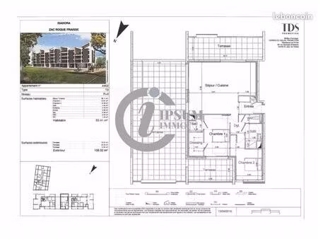 appartement 3 pièces 83 m²