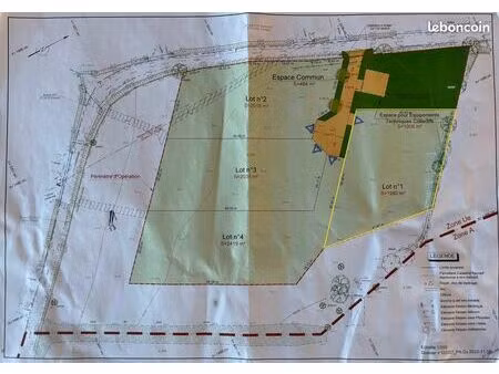 terrain 1980m² avec permis pour 3 chalets – condom