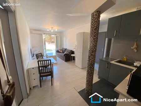 location meublée – 2 chambres avec jardin – étudiants ou bail mobilité – nice (coteaux de 