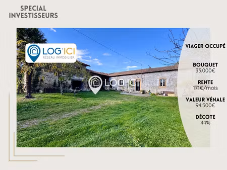 vente en viager - maison t3 et dépendances