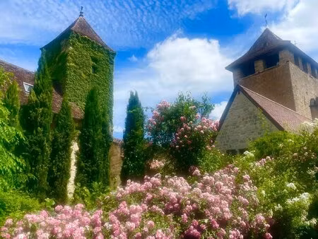 rare dans le secteur  tour de guet médiévale et maison d'amis avec piscine au cœur du parc