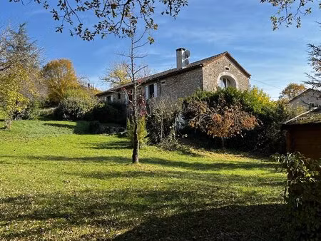 secteur vers  vallée du lot: maison en pierre avec 3 chambres  appartement & 1 1 ha de ter