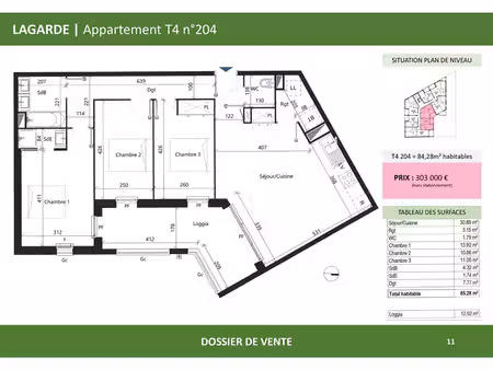 vente appartement albi 81000 - - surface privée