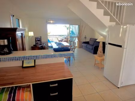 loue charmant t3 meublé avec jardin etang salé les hauts