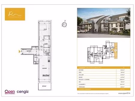 en vente appartement 54 37 m² – 165 000 € |rettel