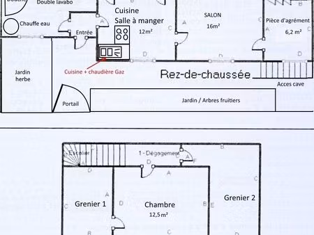 maisonnette sur vichy vers hopital avec jardinet 20m² - chauffage gaz - double vitrage