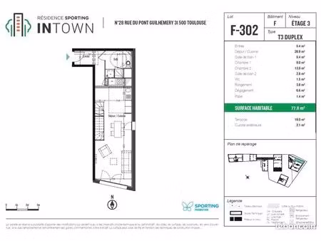 duplex 3 pièces 77 m²