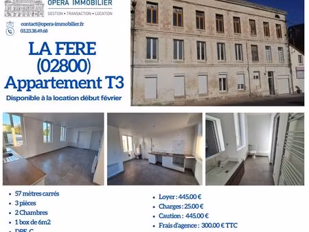 appartement t3 lumineux de 57 m² – la fère