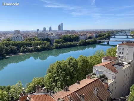 vue sur lyon prox gros caillou  montée bonafous  ds ancien rénové  dernier étage  beaut3 d