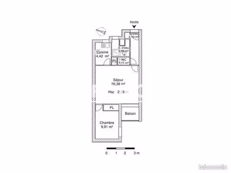 appartement 2 pièces 42 m²
