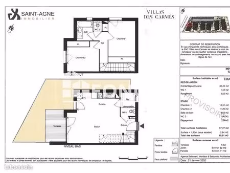 villa 3 pièces 67 m²