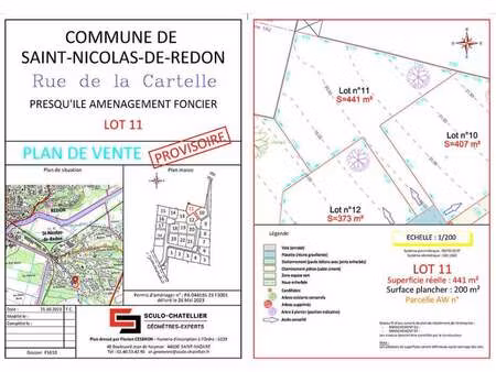 vente terrain à saint-nicolas-de-redon (44460) : à vendre / 441m² saint-nicolas-de-redon