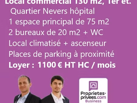 location locaux professionnels 130 m² à nevers (58000)  1 100 €