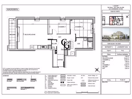 centre des sorinieres - appartement t3