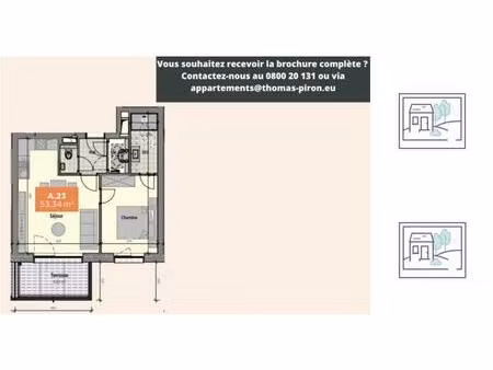 appartement à vendre avec terrasse et 1 chambre   mons (vbd72419)