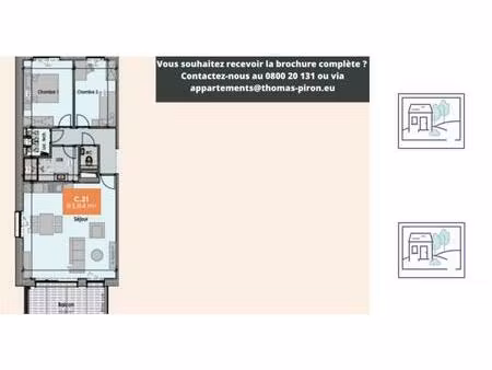 appartement à vendre avec terrasse et 2 chambres   mons (vbd72394)